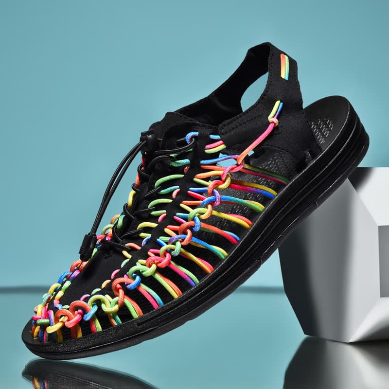 2022 New Men's Sandals Soft Sole Beach Shoes Trendy Woven Couple Casual Sports Slippers Men's Summer Shoe From China