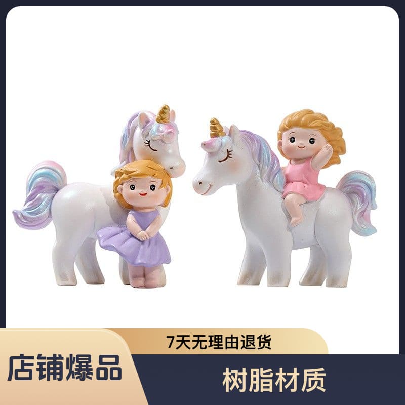Unicorn Girl Figure Home Desktop Decoration Resin Ornament Craft Holiday Gift Statue