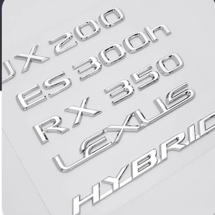 Compatible with Lexus ES300h Rear Emblem, Lexus UX260 NX RX450 Letter Badge LSLM Mirror Silver
