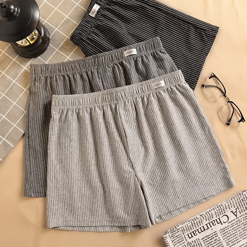 Loose Leisure Shorts Men's Striped Aro Pants Loose Breathable Summer Underwear Boxer Briefs Stroll Home Sleep Pants