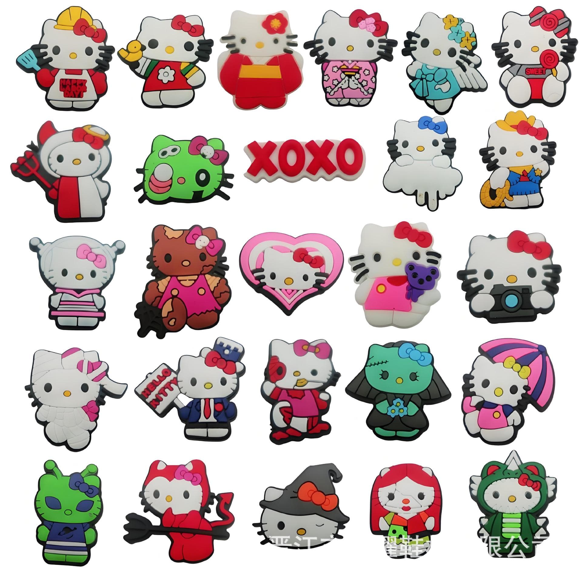 Cute cartoon cat-themed clogs, shoe flower decorations, shoe buckles, accessories, garden shoes, shoe flower decorations, and other accessories are in stock.