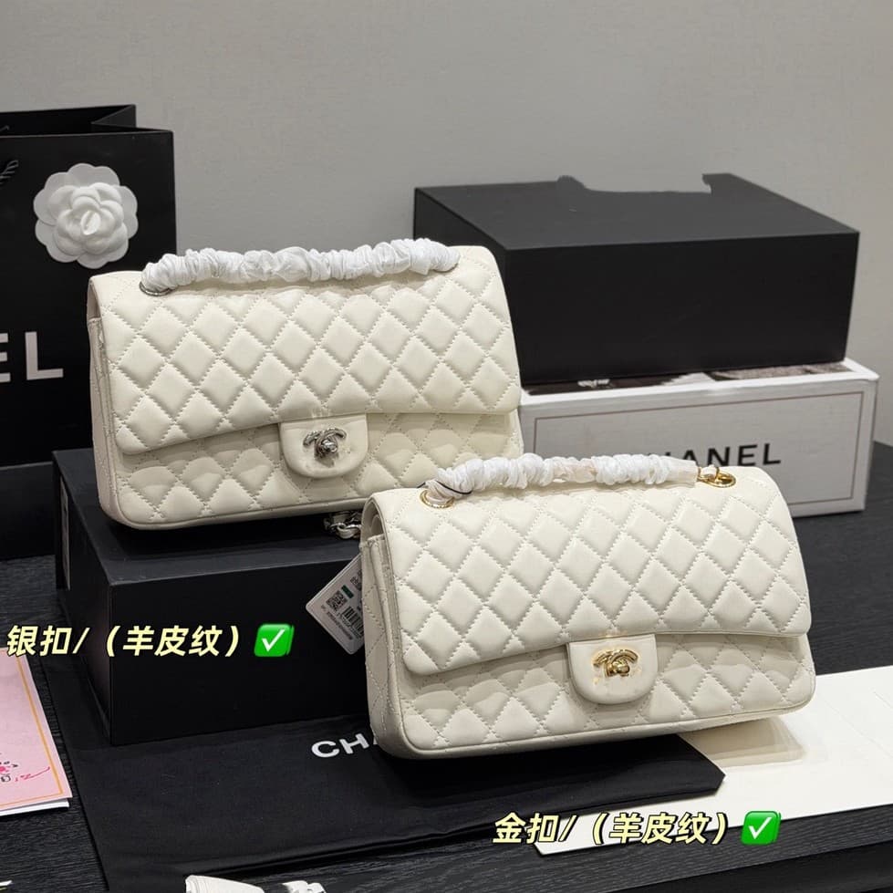 2025 New Chanel-style CF Small Grain Caviar Leather Quilted Shoulder Crossbody Bag Versatile Fashion Classic Bag