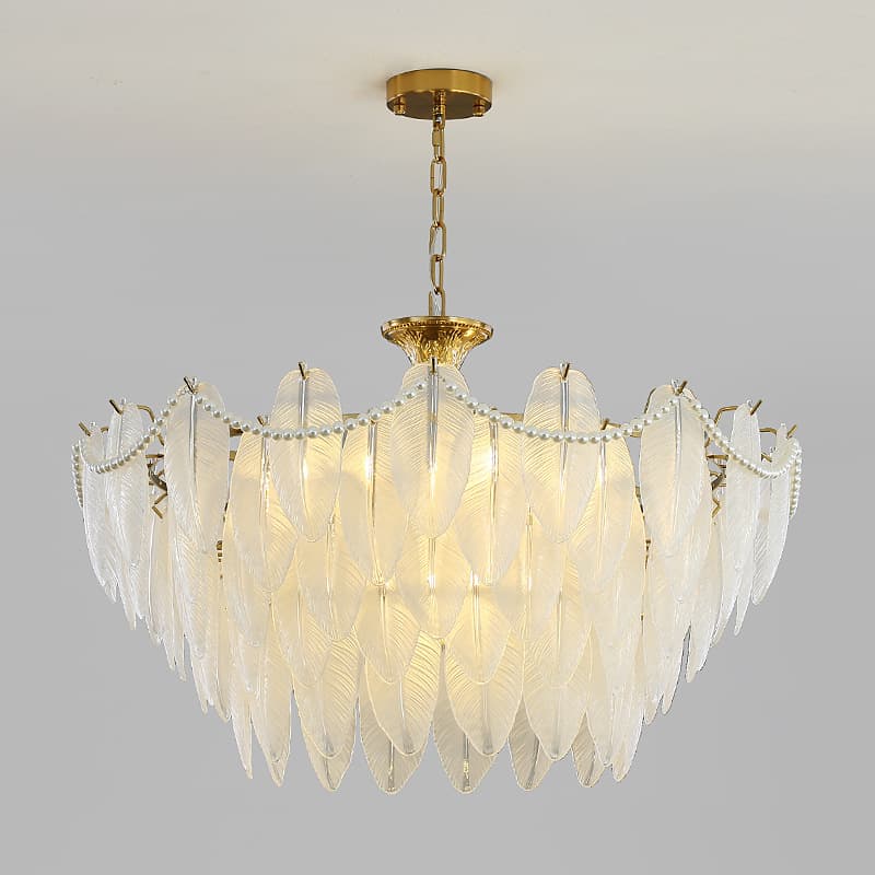 French bedroom feather lamp room chandelier master bedroom light luxury American living room lamp full spectrum LED