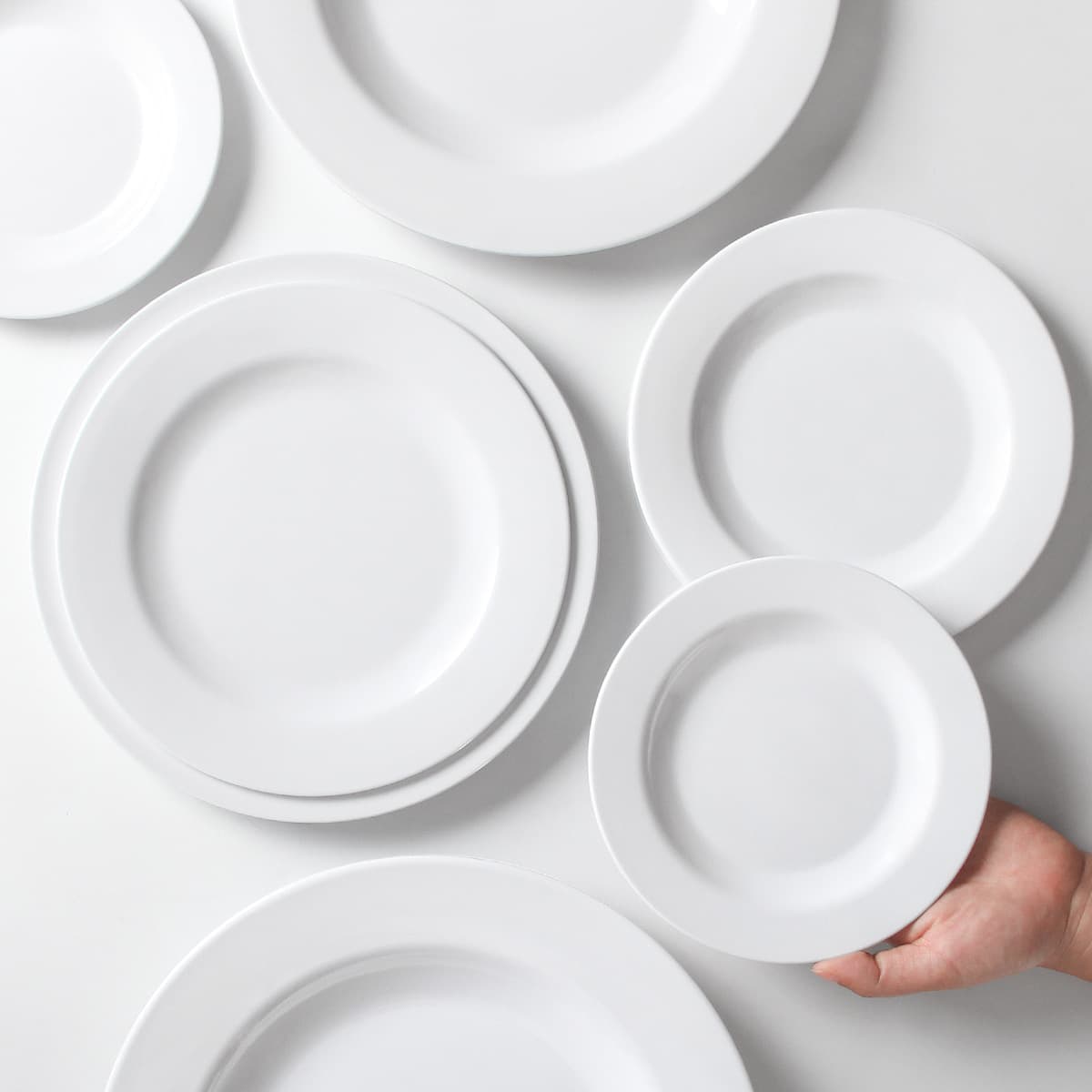 Melamine white tableware imitation porcelain plate plastic dish round dish plate hotel buffet plate commercial cold dish round plate
