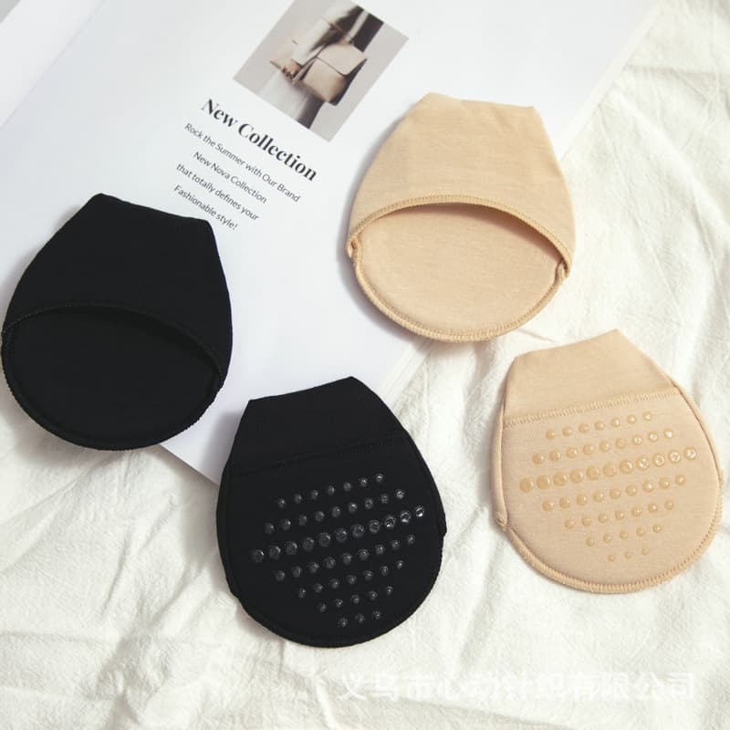 Summer New All-Cotton Half-Sole Socks Low-Cut Anti-Slip Anti-Pain Invisible Women's Boat Socks Thin High Heel Forefoot Pad Socks