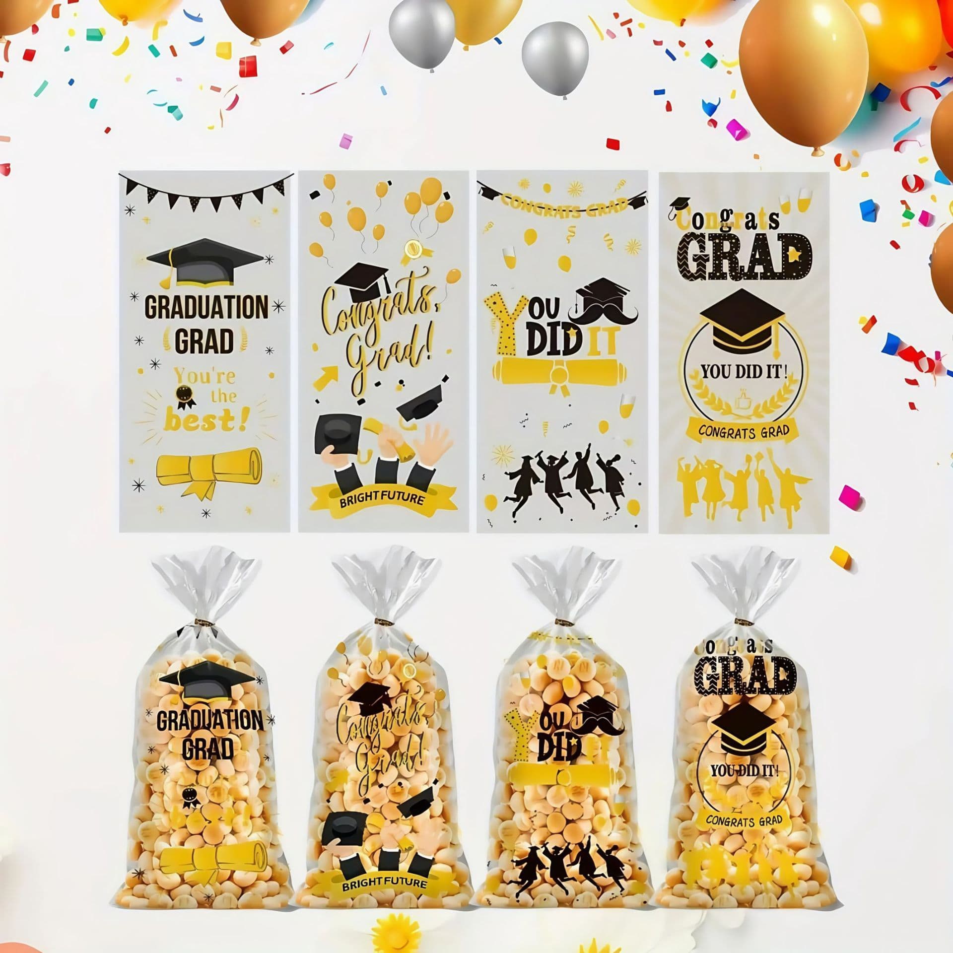 New Cross-Border Graduation Season Candy Bag Transparent OPP Packaging Bag Party Favor Bag Atmosphere Cookie Bag