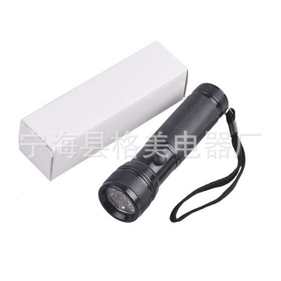 12 LED UV Flashlight, Aluminum Alloy Ultraviolet Handheld Light, Black Center-Open UV Flashlight