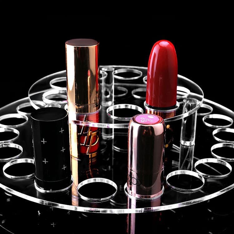 Acrylic Transparent Solid Pen Display Stand Eyeliner Lipstick Display Stand Storage Box Rotating Cosmetics Display Stand