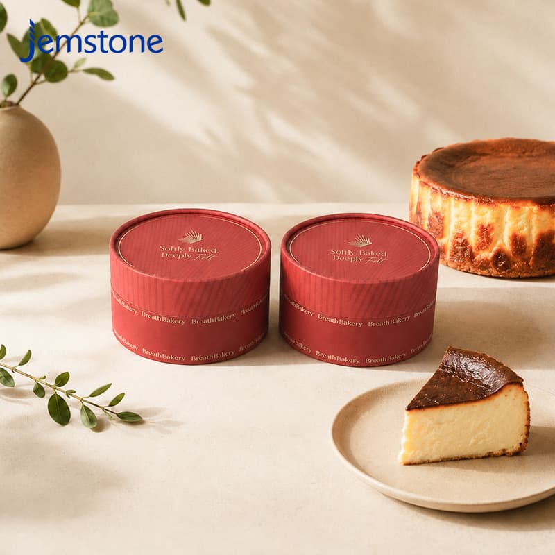 Cake Cup Cylindrical Paper Can Packaging Moisture-Proof Sealed Eco-Friendly Gift Box for Basque Cheesecake, High-Temperature Resistant and Oven-Safe