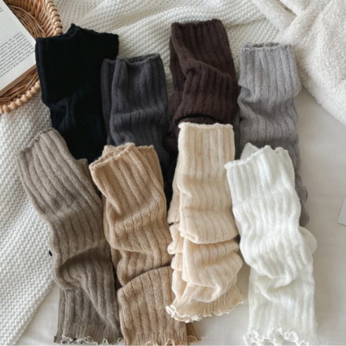 Knitted JK Sock Sleeves Leg Warmers for Women, Long Calf Socks Leg Warmers, Autumn/Winter Thick Warm Slouch Socks, Lolita Knee Socks