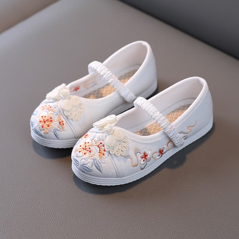 Old Beijing Children's Cloth Shoes, Girls' Embroidered Shoes, Chinese Style Children's Ancient Costume Shoes, Baby Handmade Cloth Shoes, Hanfu Shoes