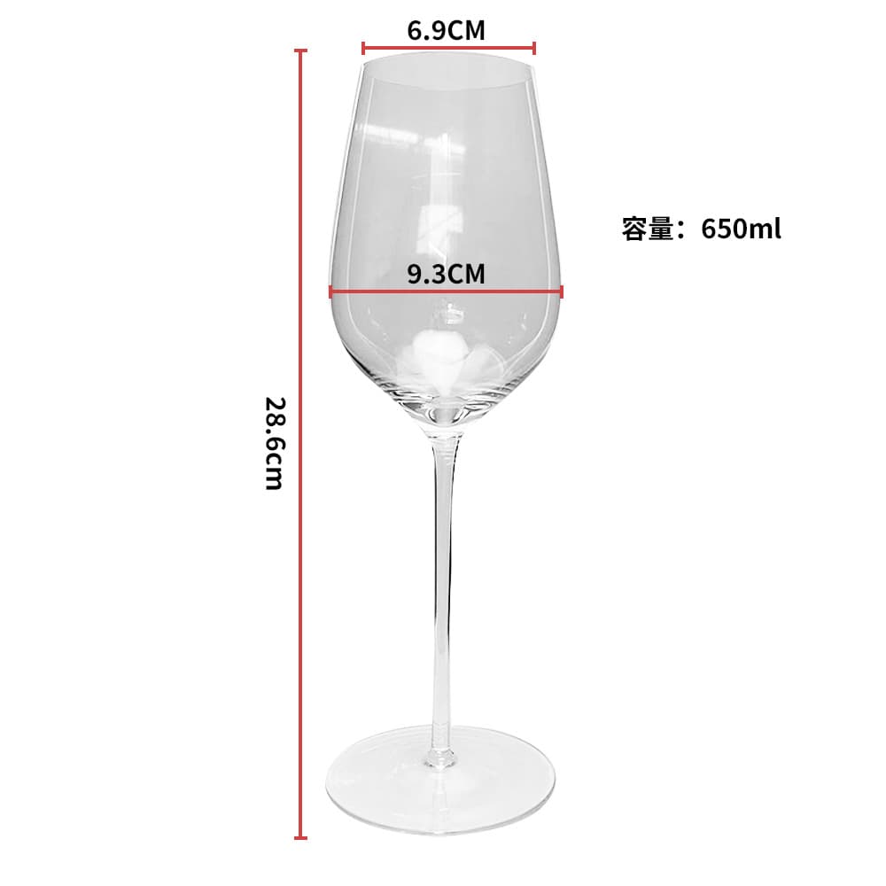 Chuangsite Lead-Free Crystal Glass Red Wine Glass 650ml Wine Goblet Stemware