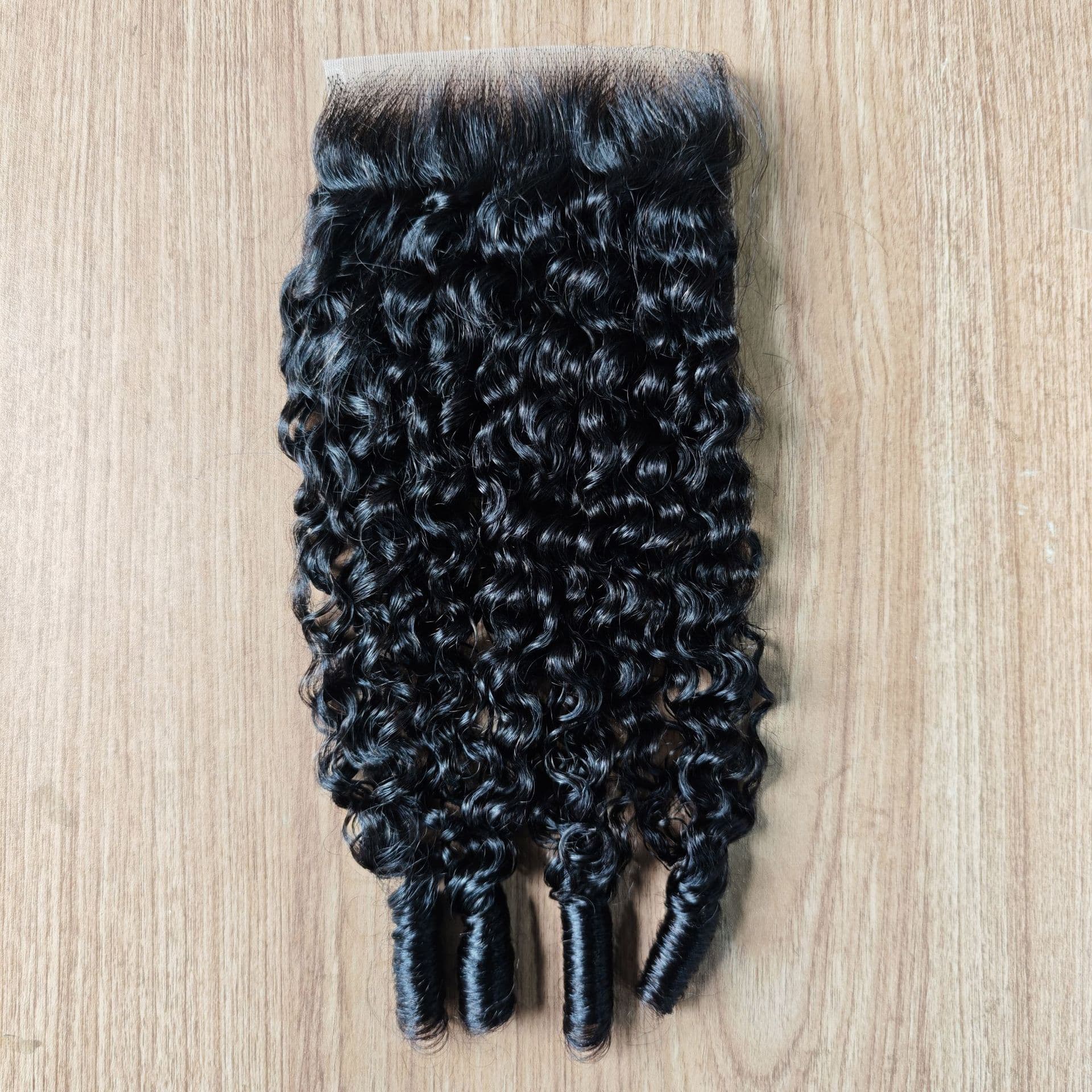5x5 Closure Burmese Curly Human Hair Closure Transparent Lace Hair Piece Pure Human Hair