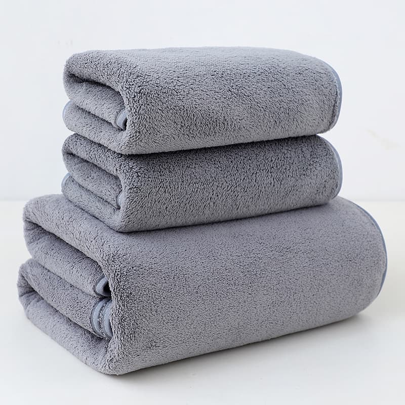 Coral fleece bath towel for adults, quick-dry and absorbent couple's bath towel set, gift set with logo printing option
