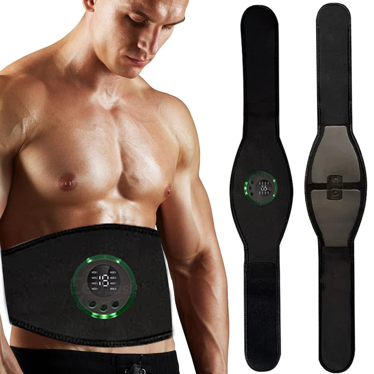 EMS Smart Pulse Abdominal Exercise Belt, Waist Trainer, Fitness Device, Lazy Person Massage Tool, Microcurrent Fat Burner