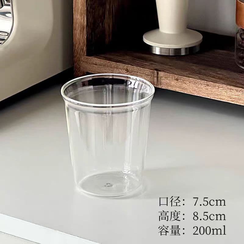 Simple Transparent Flared Rim Glass Cup, High Borosilicate Glass, Iced Americano Latte Coffee Cup, Milk Cup, Water Cup, Beverage Cup