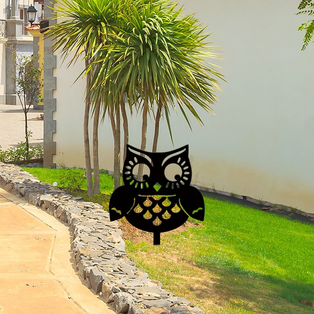 Garden Ground Owl Decoration Cartoon Animal Stake Pet Metal Wrought Iron Souvenir Stakes
