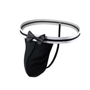 Sexy Underwear Men's T-Back Thong Wide Elastic Bow Tie Pouch Mesh Triangle Briefs Wholesale Dropshipping 2073