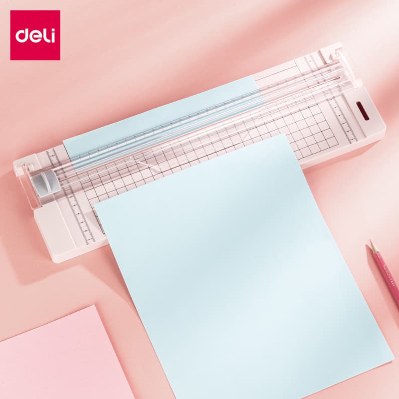 Deli Mini Paper Cutter for Office and Student Use, A4 Mini Dual-Direction Blade, Double-Sided Paper Cutter