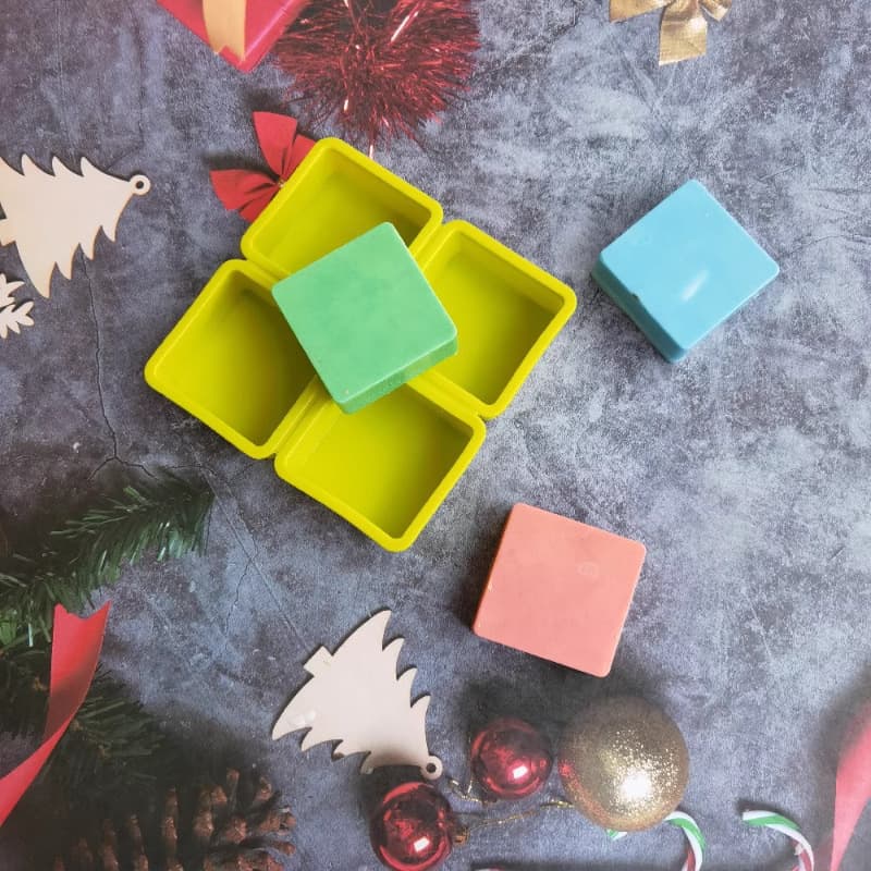diy four-link handmade soap mold round base aromatherapy gypsum base plate silicone mold decorative concrete