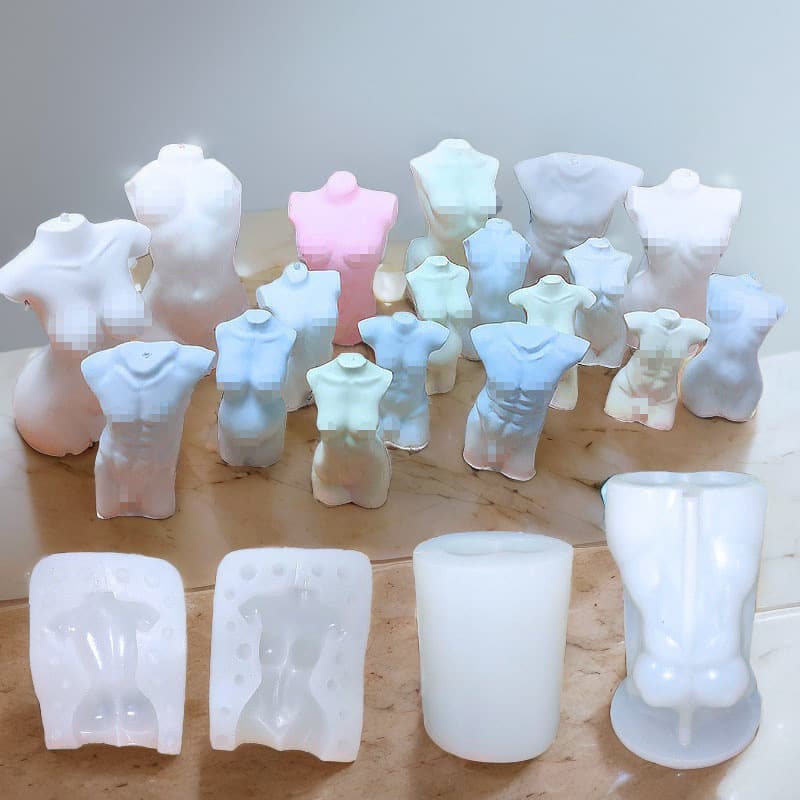 DIY body scented candle silicone mold male and female humanoid glue plaster ornament portrait creative shape