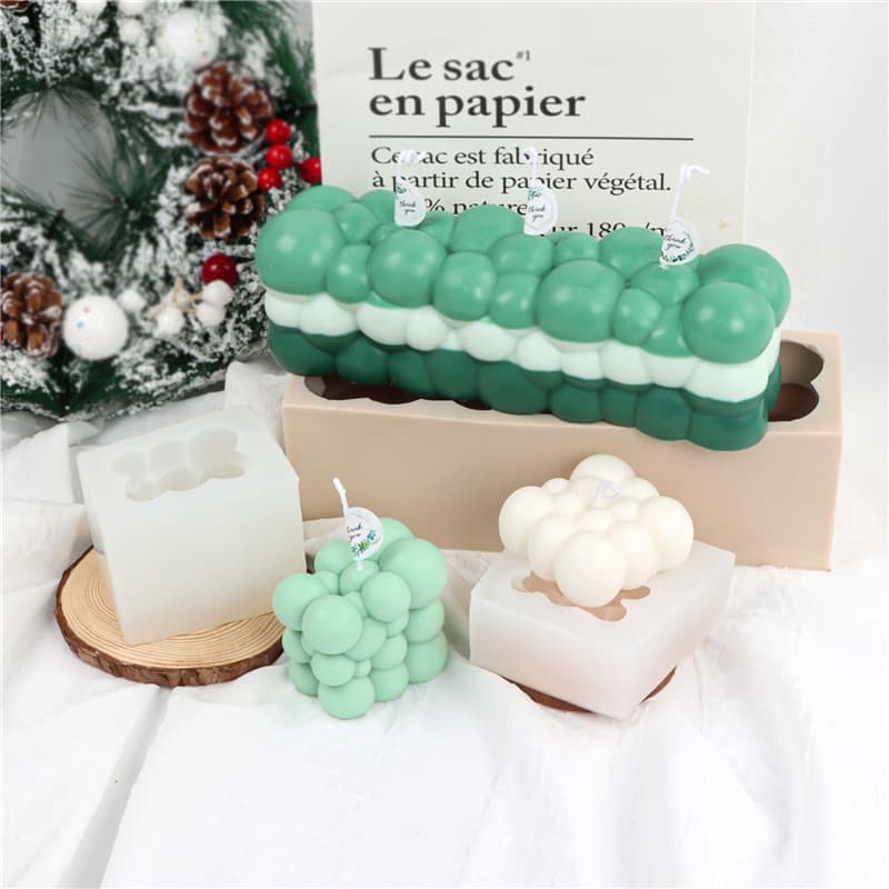 Nordic Style Magic Cube Candle Mold Long Strip Bubble Ball Scented Mold DIY Soap Mold Mousse Cake Mold Factory Stock