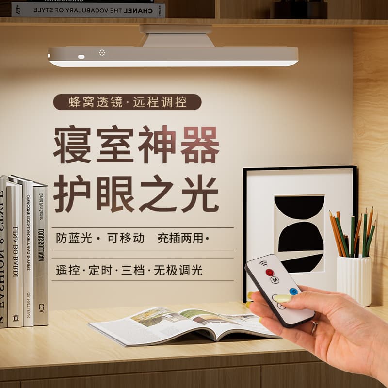 Wansuo Desk Lamp for Study, Dormitory Light for Students, Magnetic Cool LED Eye-Caring Desk Lamp with Charging
