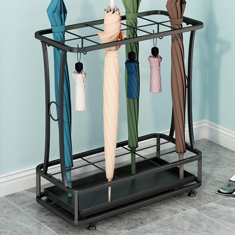 Umbrella drainage stand, wrought iron for home and hotel lobby, commercial floor-standing storage bucket, door placement umbrella holder