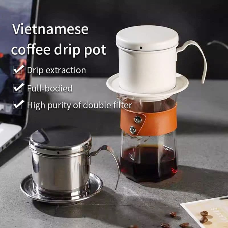 Thickened Vietnamese Coffee Drip Pot, Household 304 Stainless Steel Coffee Filter Pot, Coffee Brewing Drip Pot
