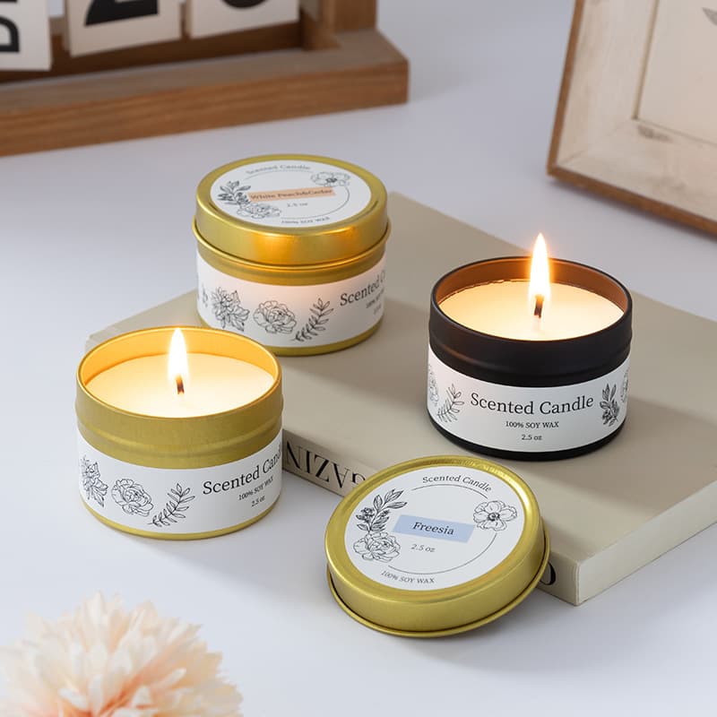 Cross-border Hot Selling Tin Can Soy Wax Aroma Candle Indoor Smokeless Scented Candle Ambiance Fragrance Candle Wholesale