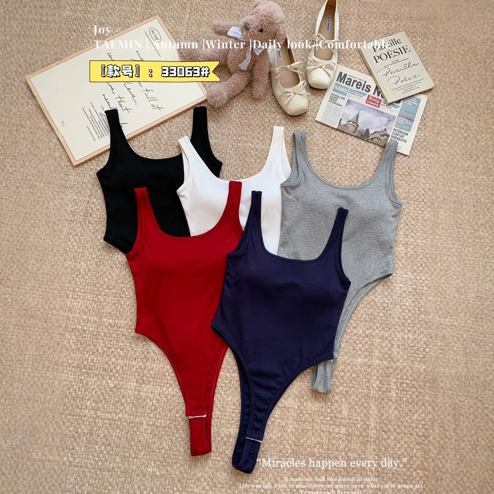 33063# New Summer Rayon Bodysuit with Large Open Back, High Slit, Sexy Built-in Pads, Outerwear Top