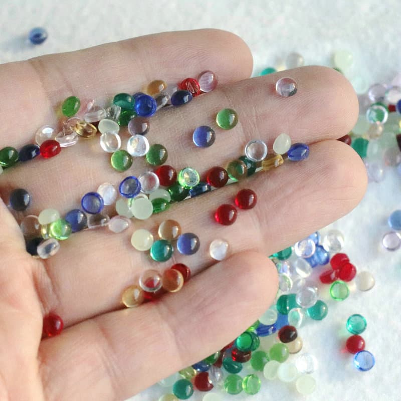 4mm round ring surface imitation crystal glass material patch nail jewelry sequin manicure diy material accessories creative