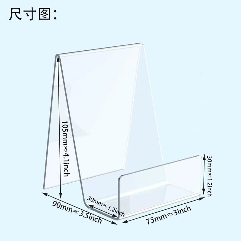 Ready stock cross-border rounded corner bookend acrylic display stand transparent bookshelf mall library support book holder foreign trade