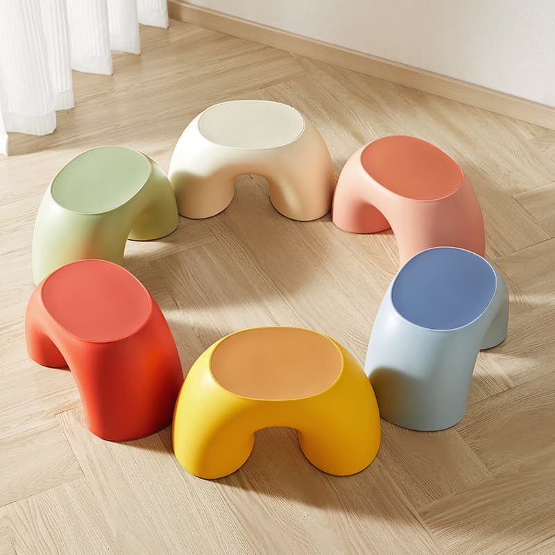 New children's round and comfortable small stool, non-slip and durable, shoe-changing stool, rainbow stool, simple ring-shaped rainbow thickened stool