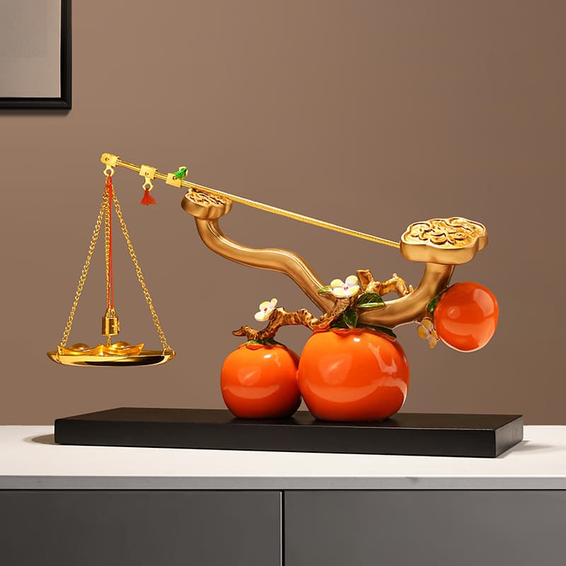 Beihanmei New Chinese Style Persimmon Auspicious Ornament High-end Light Luxury Living Room Entrance Gift Decoration Housewarming Annual Meeting Gift