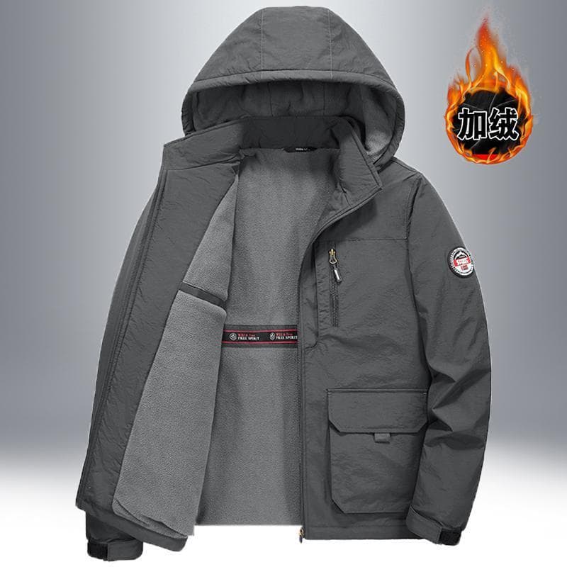 Men's autumn and winter coats, thickened warm casual coats, middle-aged men's jackets, velvet cotton coats, cotton coats for men