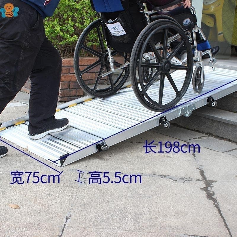 Folding Aluminum Alloy Wheelchair Ramp for Steps, Portable Mobility Scooter Slope for Disabled Access