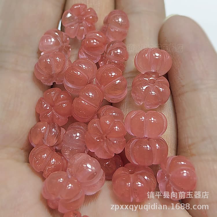 Jade loose beads wholesale ice strawberry crystal pumpkin beads loose beads diy quartzite jade jade jewelry accessories wholesale