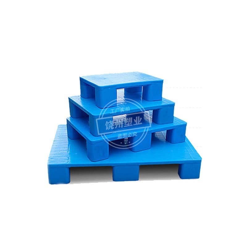 Thickened flat four-legged plastic pallet blue floor turnover small pad gray black supermarket moisture-proof pallet