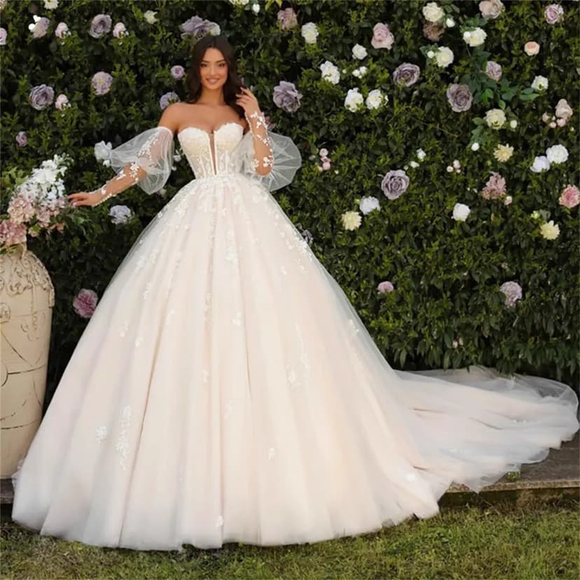 Amazon Bridal Wedding Dress Cross-border New European and American High-End Niche Sexy Tubeless Dress Temperament Trailing Wedding Dress