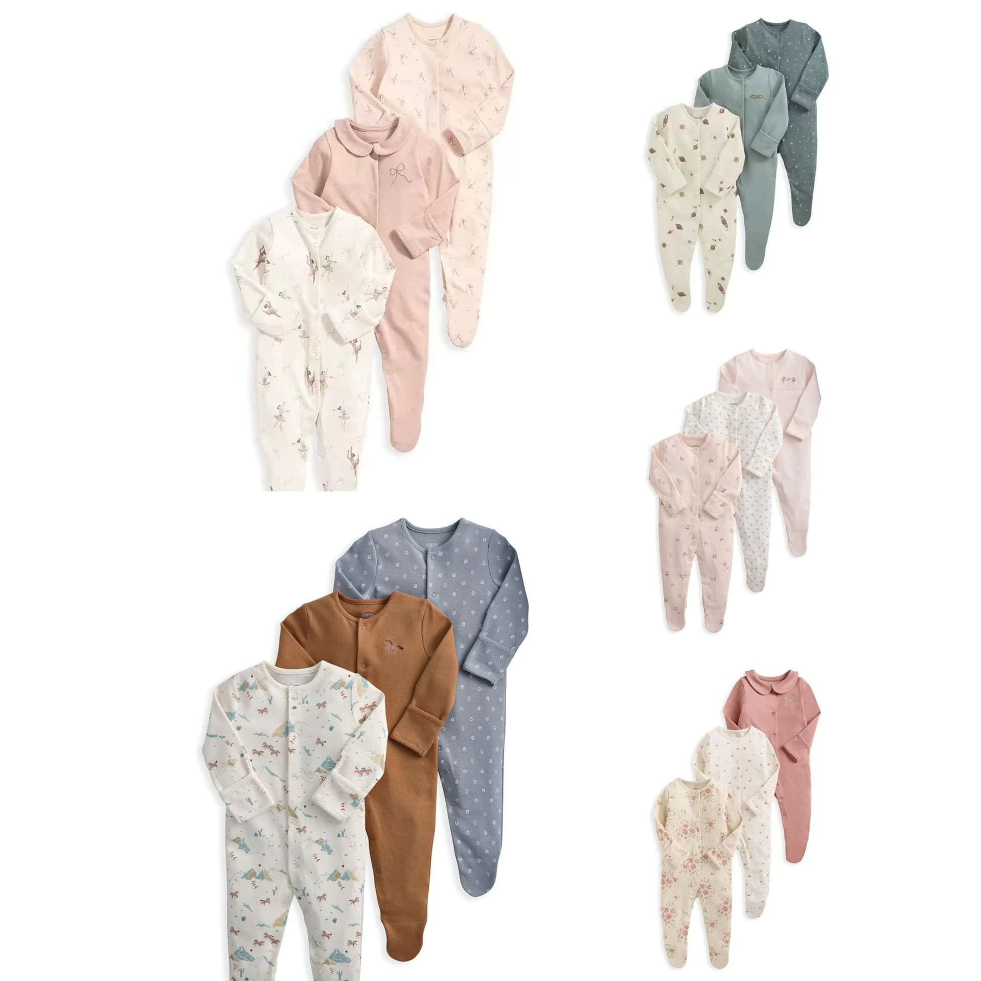 Dropshipping Foreign Trade Export Baby Romper Pure Cotton Footed Infant Jumpsuit Newborn Onesie Link 2