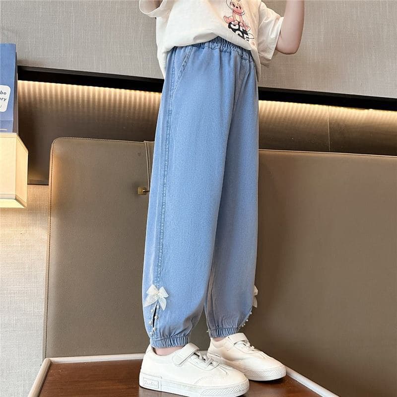 Girls' Mosquito-Proof Pants Summer Children's Trendy Pants Thin Girl's Stylish New Thin Denim Pants