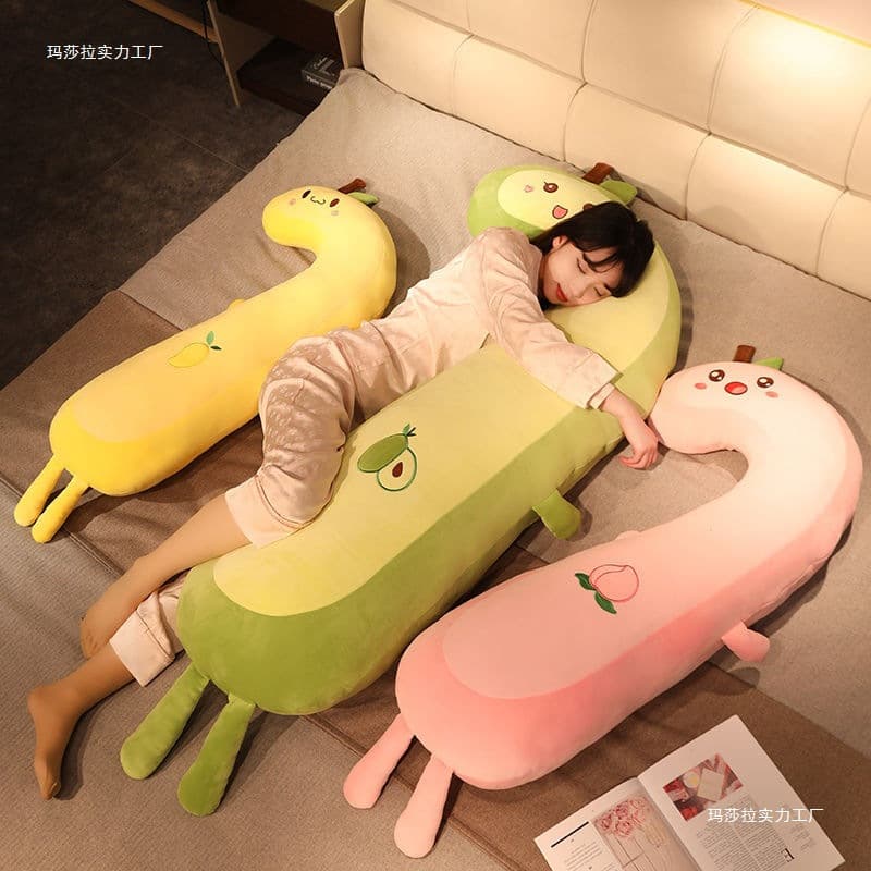 Cute Fruit Long Pillow for Women, Side Sleeping Leg Pillow, Large Backrest for Men, Bedroom Headboard Cushion