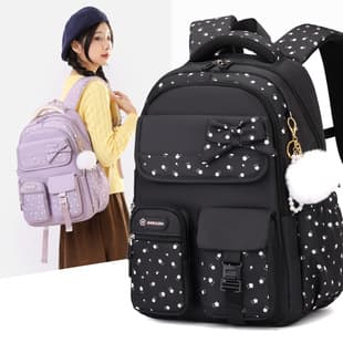 New Export Style Purple Princess Elementary School Backpack for Girls, Lightweight Large Capacity Middle School Student Bag