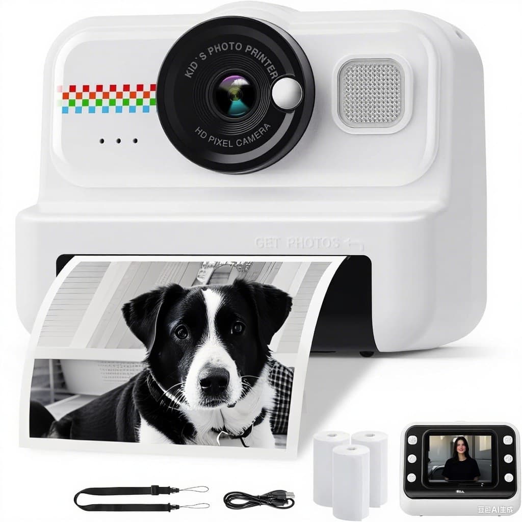 Children's Instant Print Camera HD Photo Toy Mini Color Photo Printer Portable