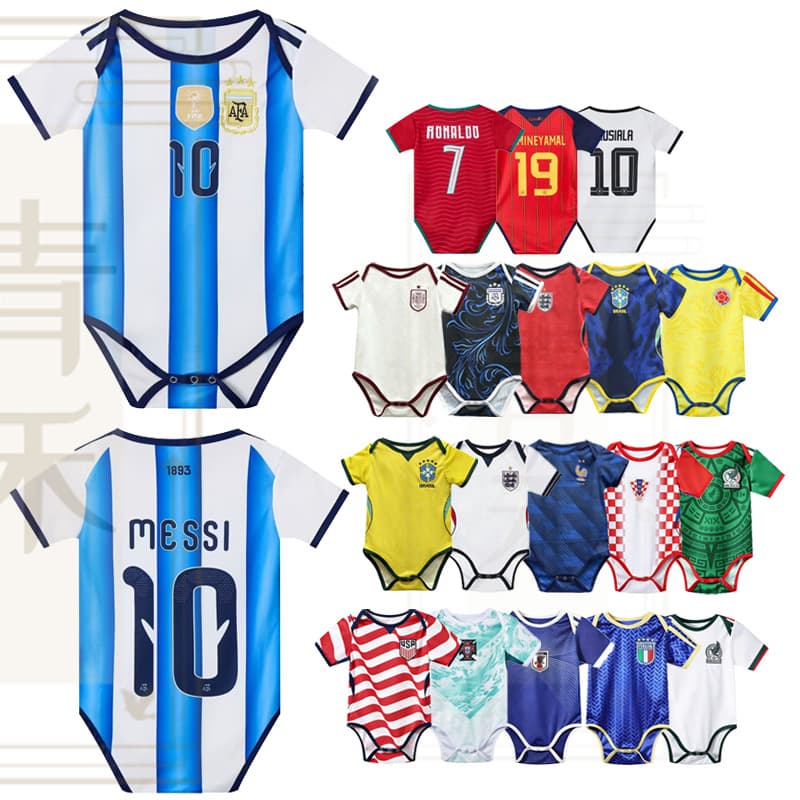 2025-26 New Argentina Jersey Baby Bodysuit Infant Romper Crawling Suit for Boys and Girls