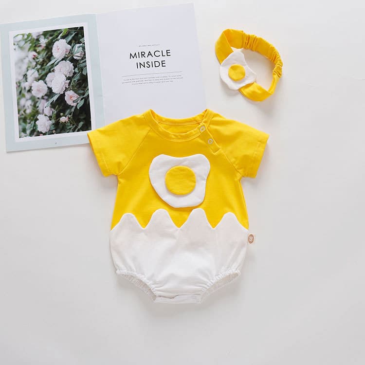 Newborn Cartoon Creative Egg Triangle Climbing Clothing for Men and Women