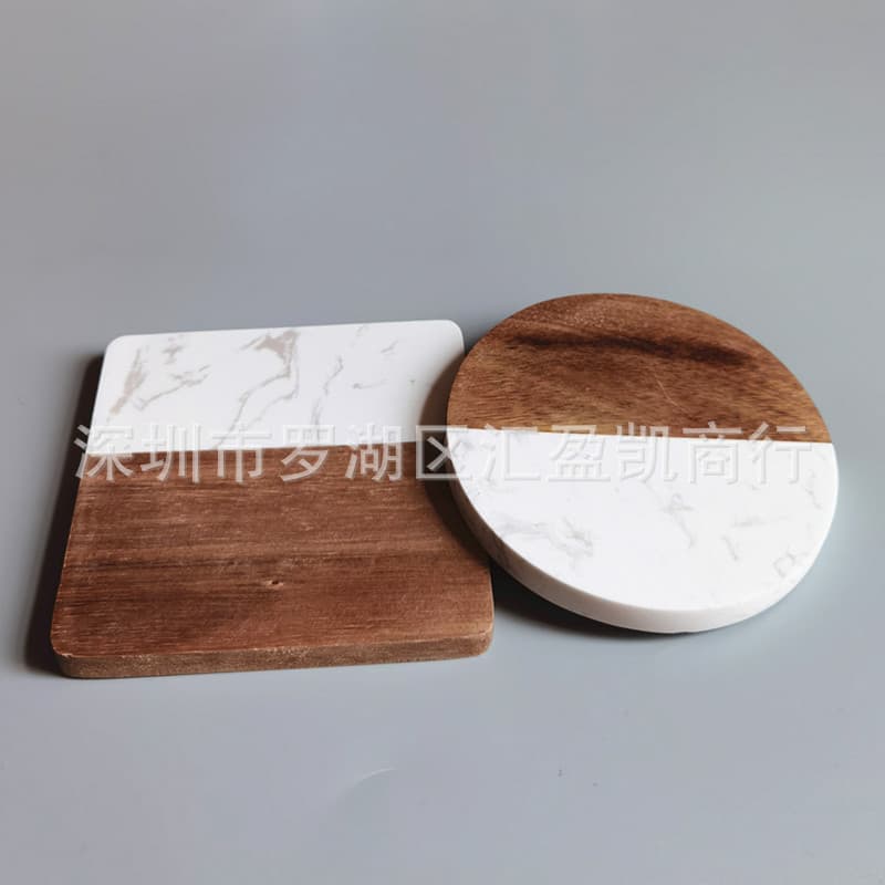 Wooden Coaster Round Square Kung Fu Tea Mat Mug Bamboo Insulation Pad Coffee Coaster