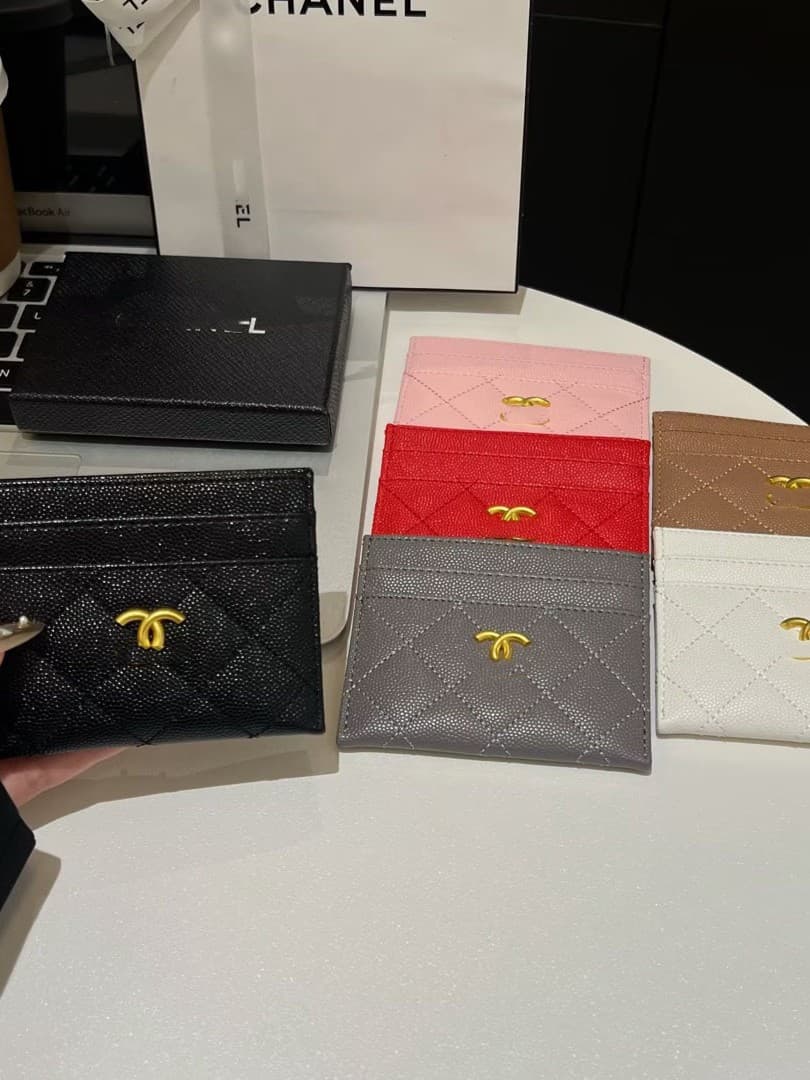 Factory Direct Wholesale Small Card Holder Card Case Diamond Pattern Card Holder Caviar Card Case Branded ID Wallet Multi-Card Slot