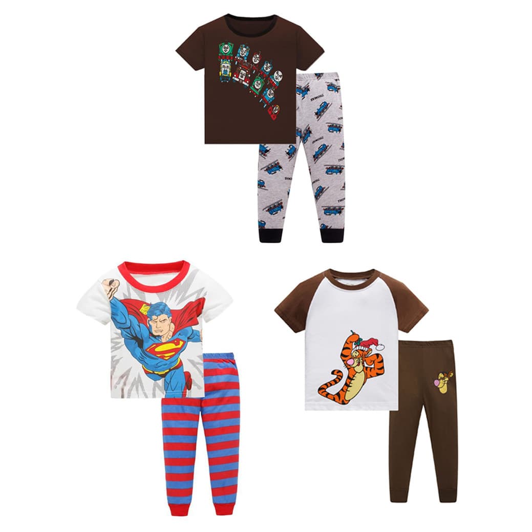 Baby Home Clothes Cotton Pajamas Neutral Style Korean Version Flat Weave Explosive Version Children's Home Clothes Sleepwear